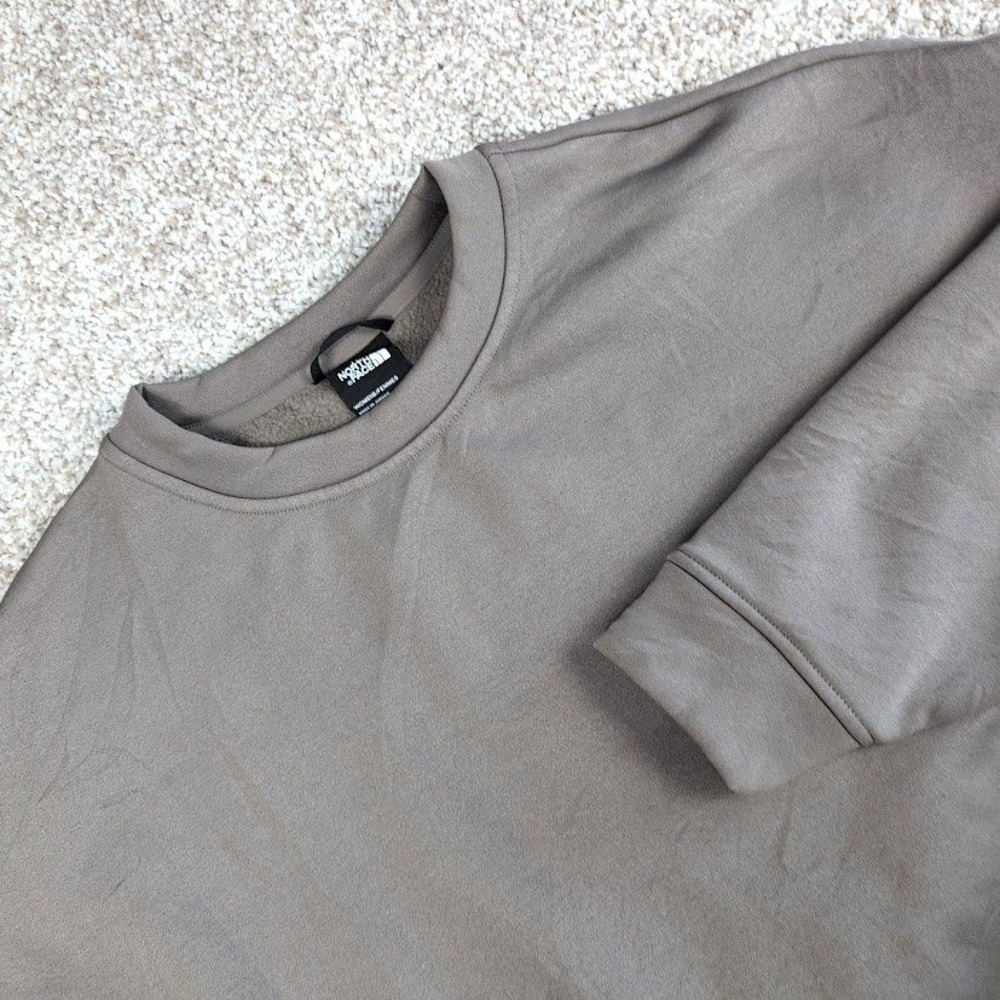 The North Face Womens Crewneck Sweatshirt Crop Top Taupe Logo Size‎ Medium